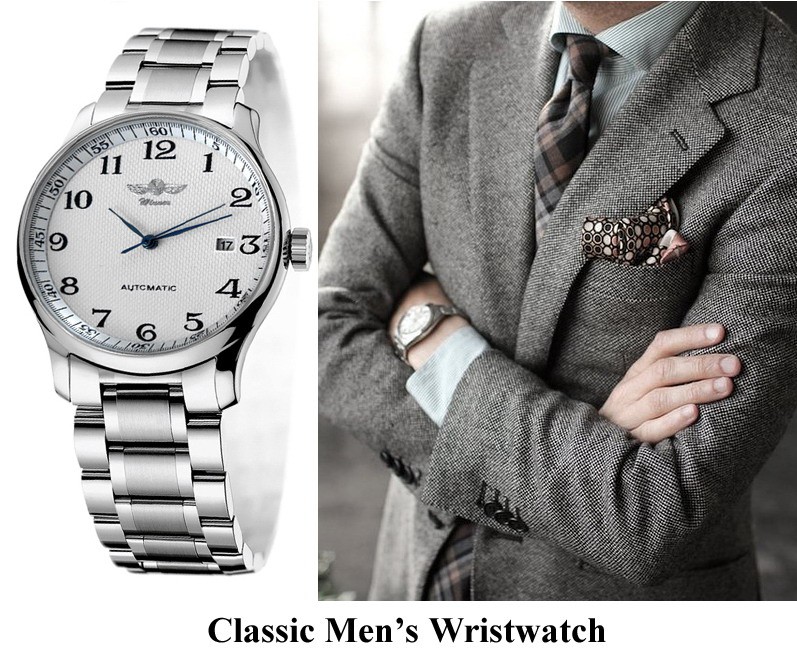 Men’s Automatic Mechanical Watch Date Stainless Steel Easy Read Watches for Men