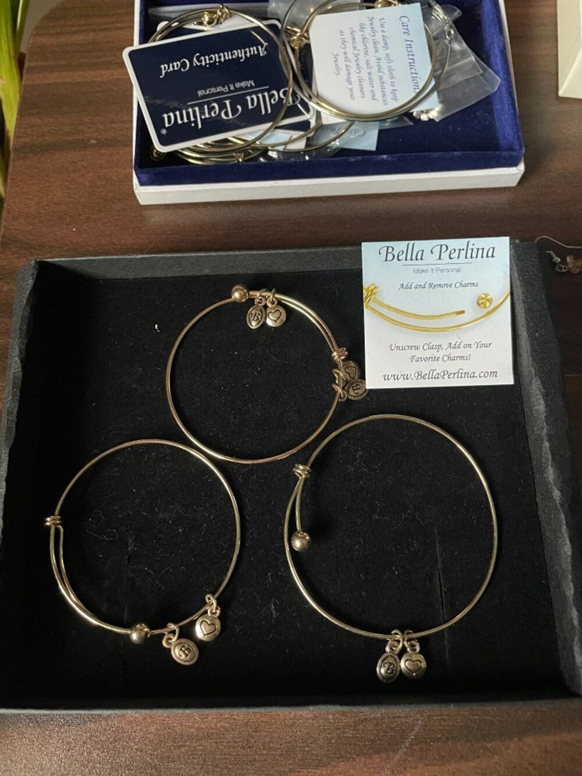 Bella Perlina Gold-Tone Charm Bangle Bracelet (Make It Personal)