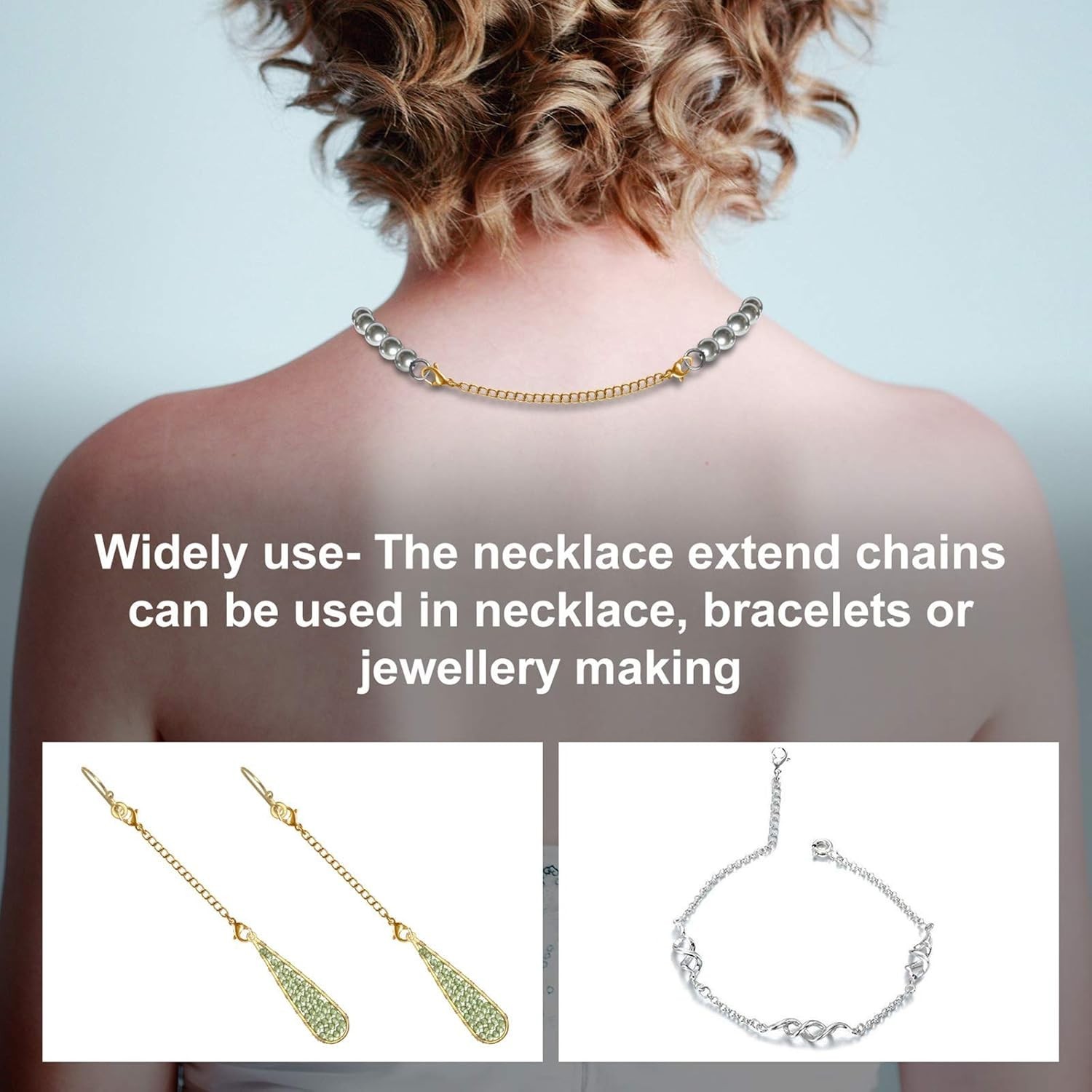 High-Quality 10-Pc Necklace Extenders – Tarnish Resistant Stainless Steel Chains