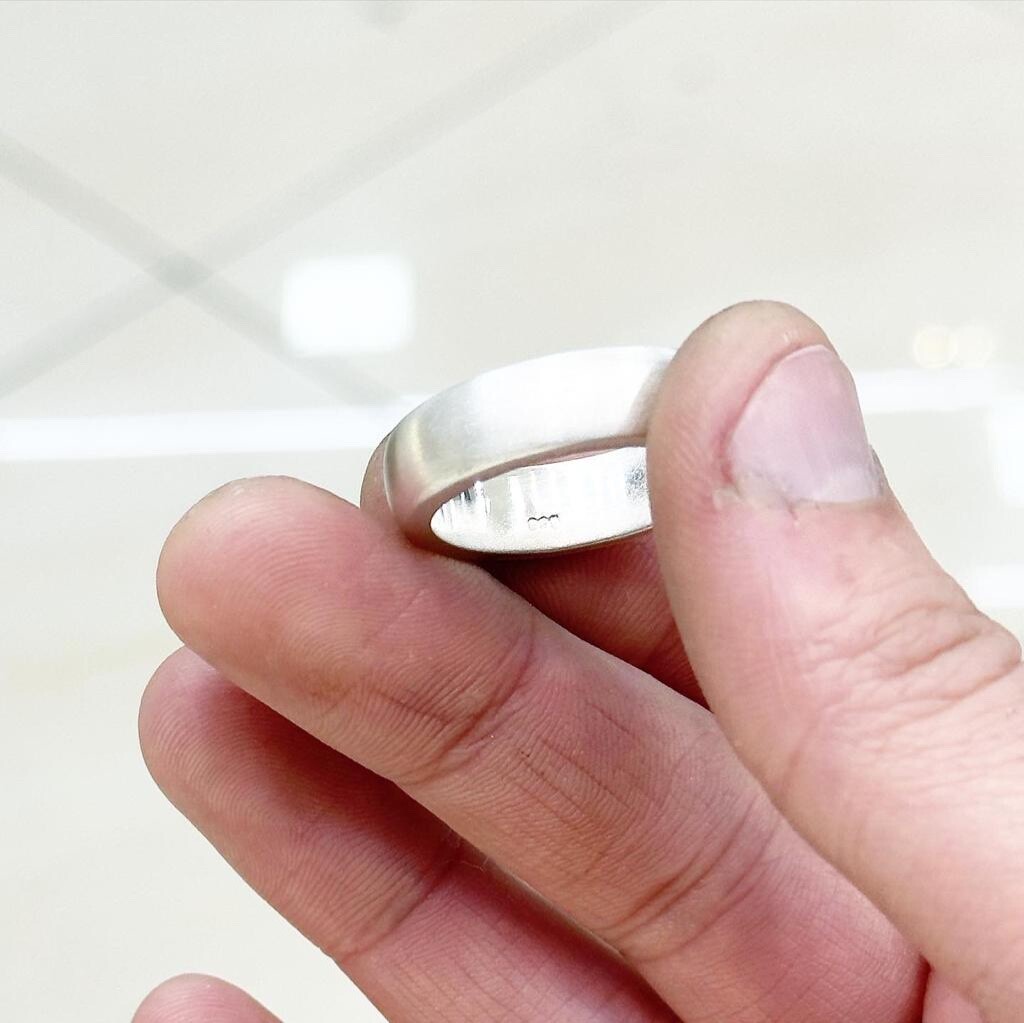 Solid Heavy 999 Pure Silver Ring Band In Satin/Brushed Band Wedding Thick Ring