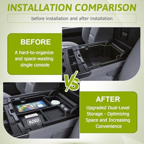 Center Console Organizer Compatible with 2014-2018 Chevy Silverado/GMC Sierra