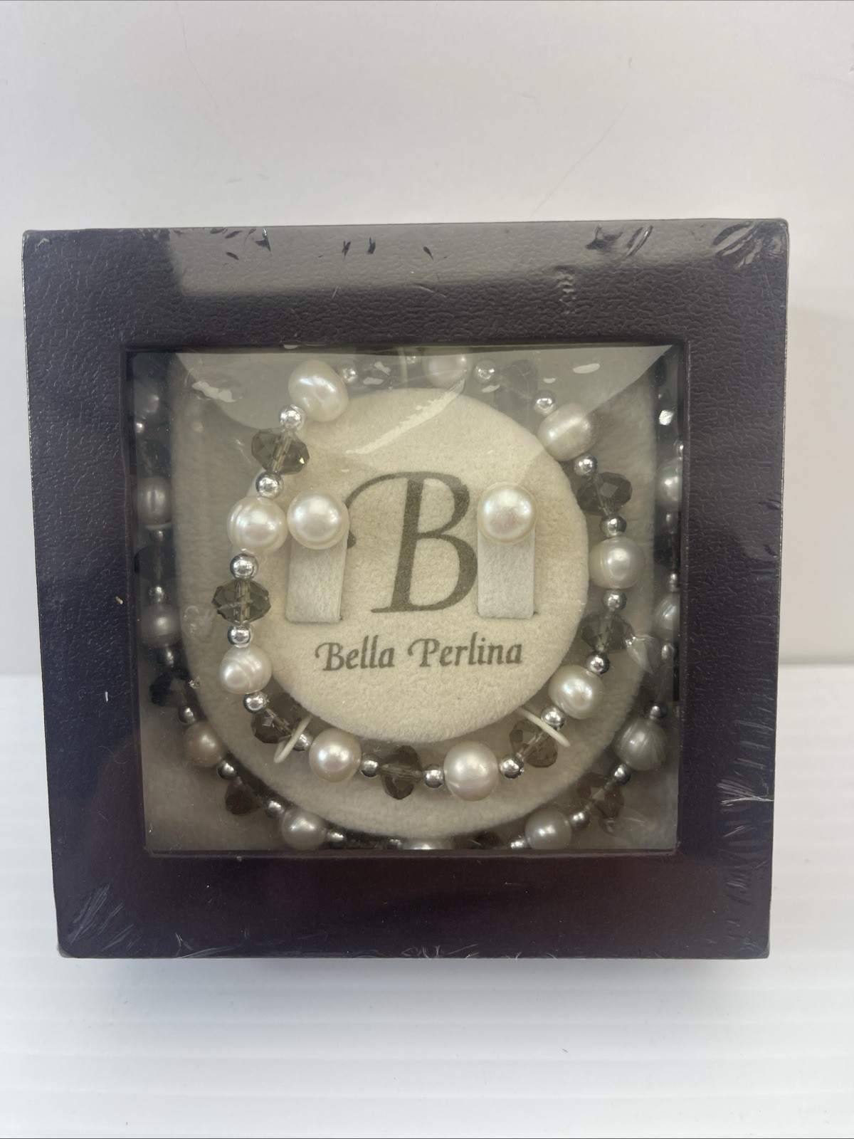 BELLA PERLINA Pearl Necklace, Bracelet, Earrings NEW IN BOX