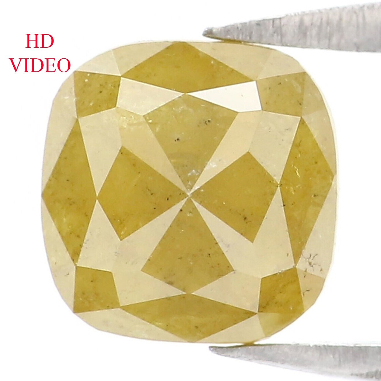 1.37 CT Natural Loose Cushion Shape Diamond 6.40 MM Yellow Color Diamond KQ2259