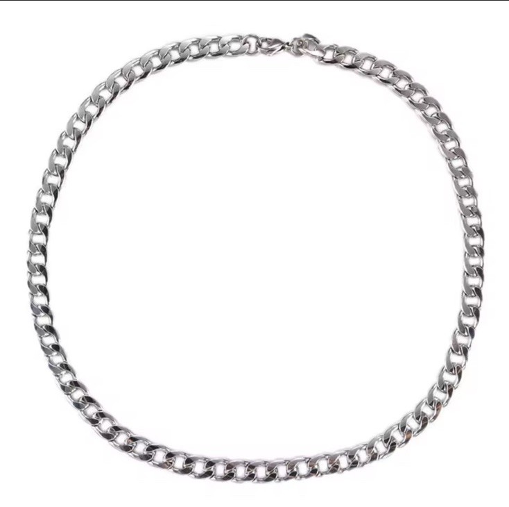 Hib Hop Cuban chain necklace Rock stainless basic chain men necklace simple neck