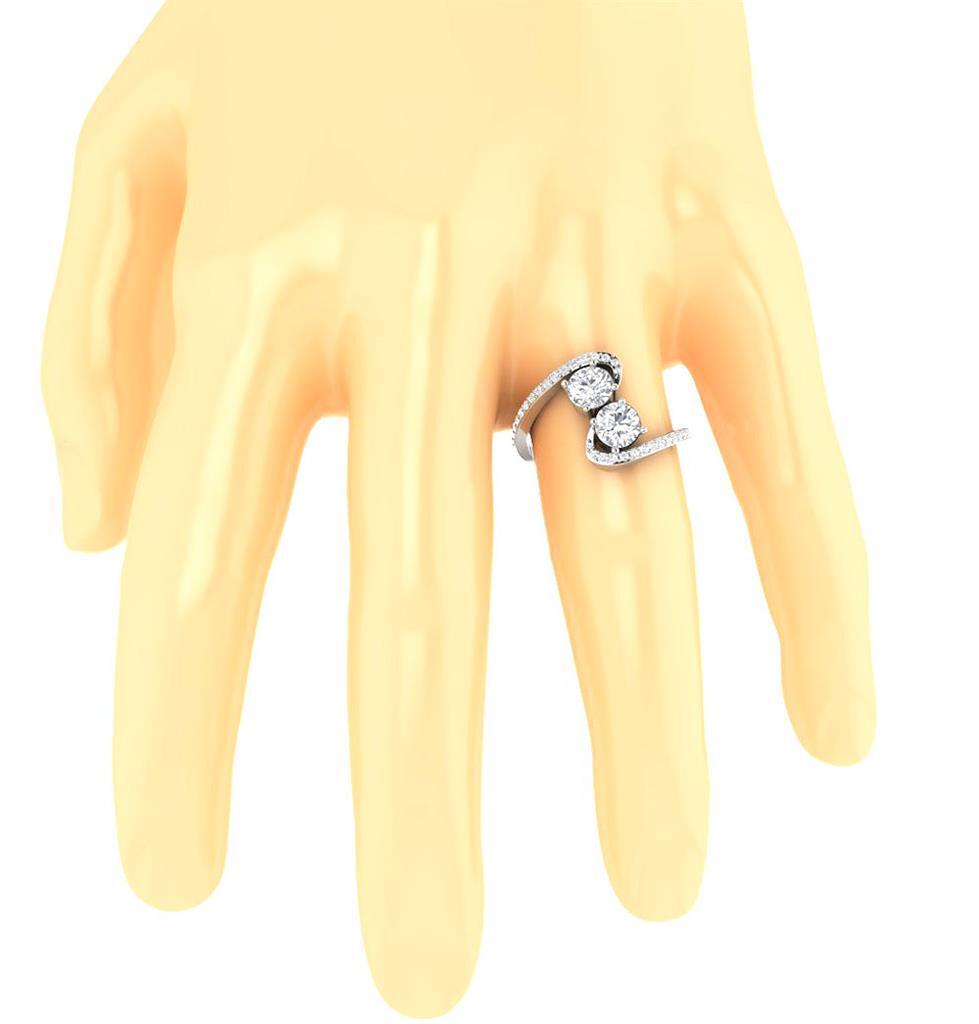 Forever Us Two Stone Lab Grown Diamond Solitaire Ring VS1 F 1.60 Carat 14K Gold
