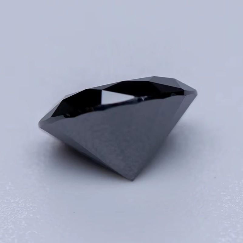 3-6.5mm 1/5/10pcs D Color Round Black Loose Moissanite Real Gemstone Pass Tester
