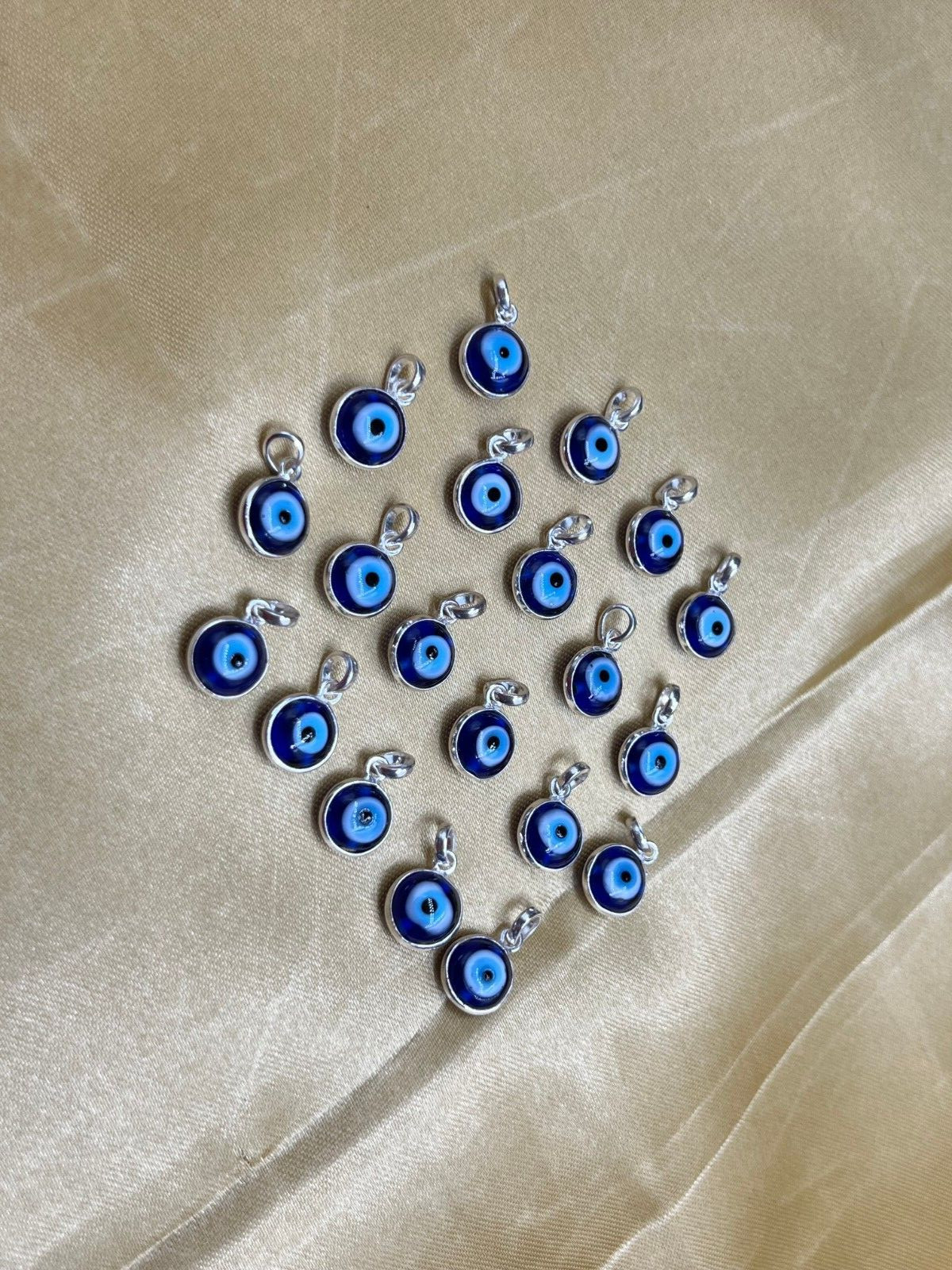 1,5,10 Pcs Bulk 925 Silver Blue Evil Eye Mati Najjar Raksha Kwacha Pendant
