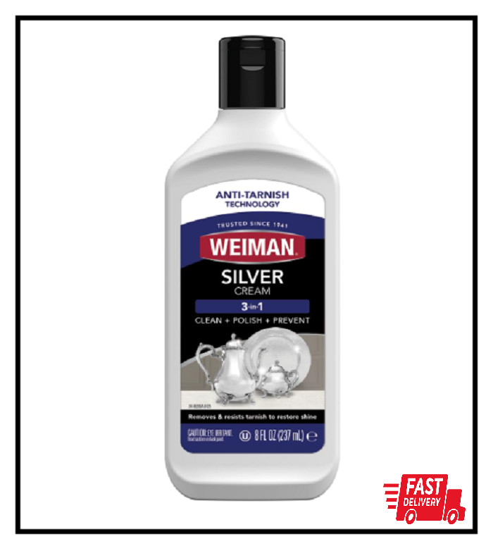 Weiman Silver Cream Cleaner 3-in-1, Anti-Tarnish – Silverware Polish & Cleaner