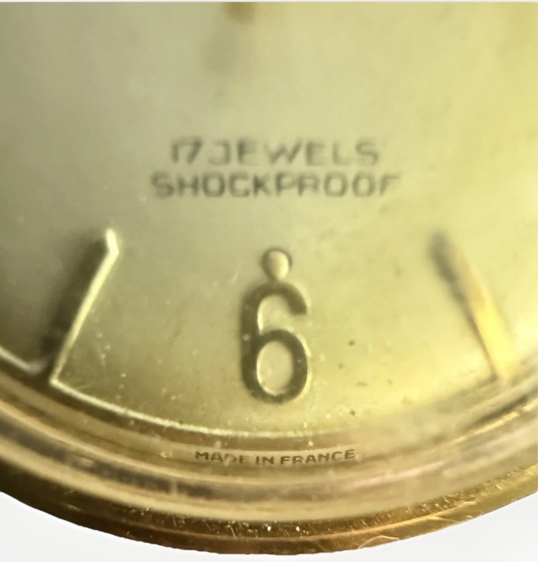 Vintage Waltham 17 Jewels Shockproof Date Mens Watch Gold HGE Swiss Wind France