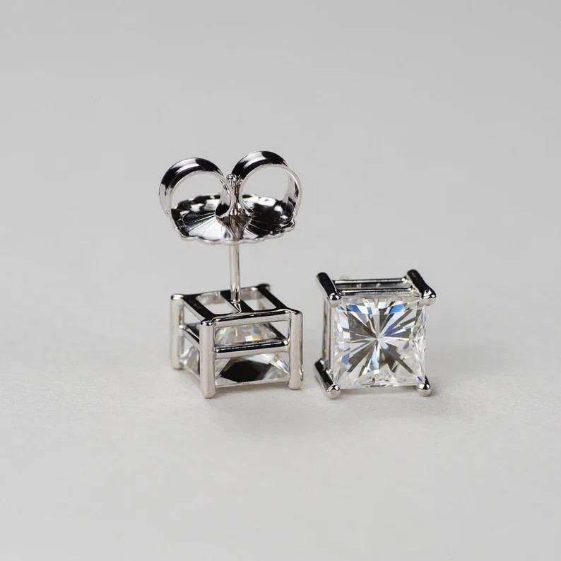 3.00 Ct Certified Off White Diamond Solitaire Studs 925 Silver Great Shine