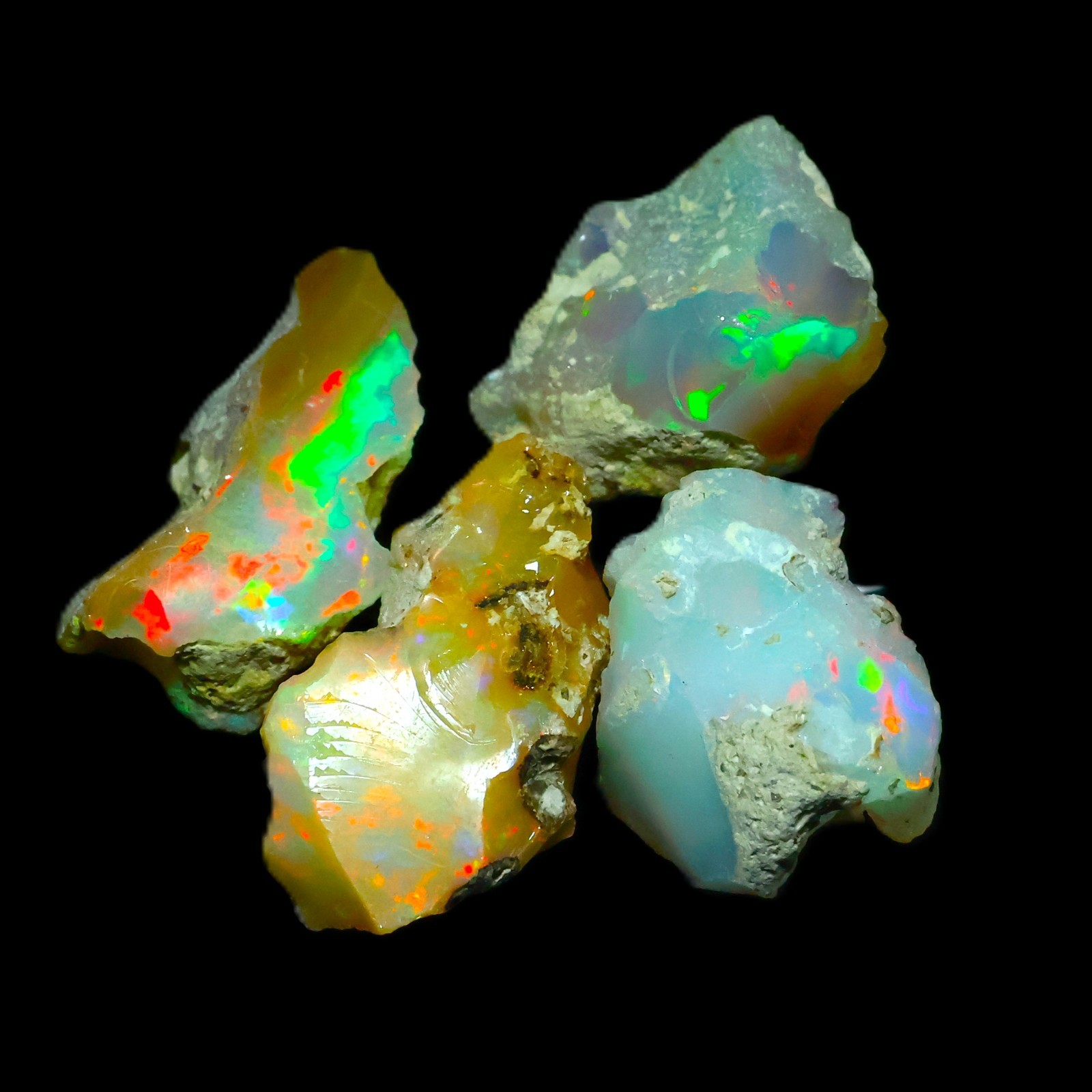 Natural Ethiopian Welo Opal Rough 54.20 Ct Gemstone – Bright Play of Color Fire