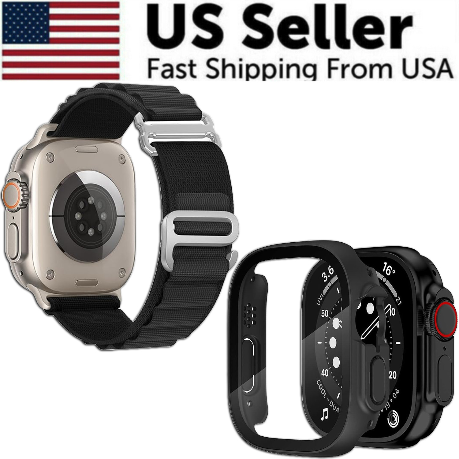 Nylon Trail Loop Watch Band Strap For Apple Watch Ultra 2 9/8/7/6/SE 44/45/49mm
