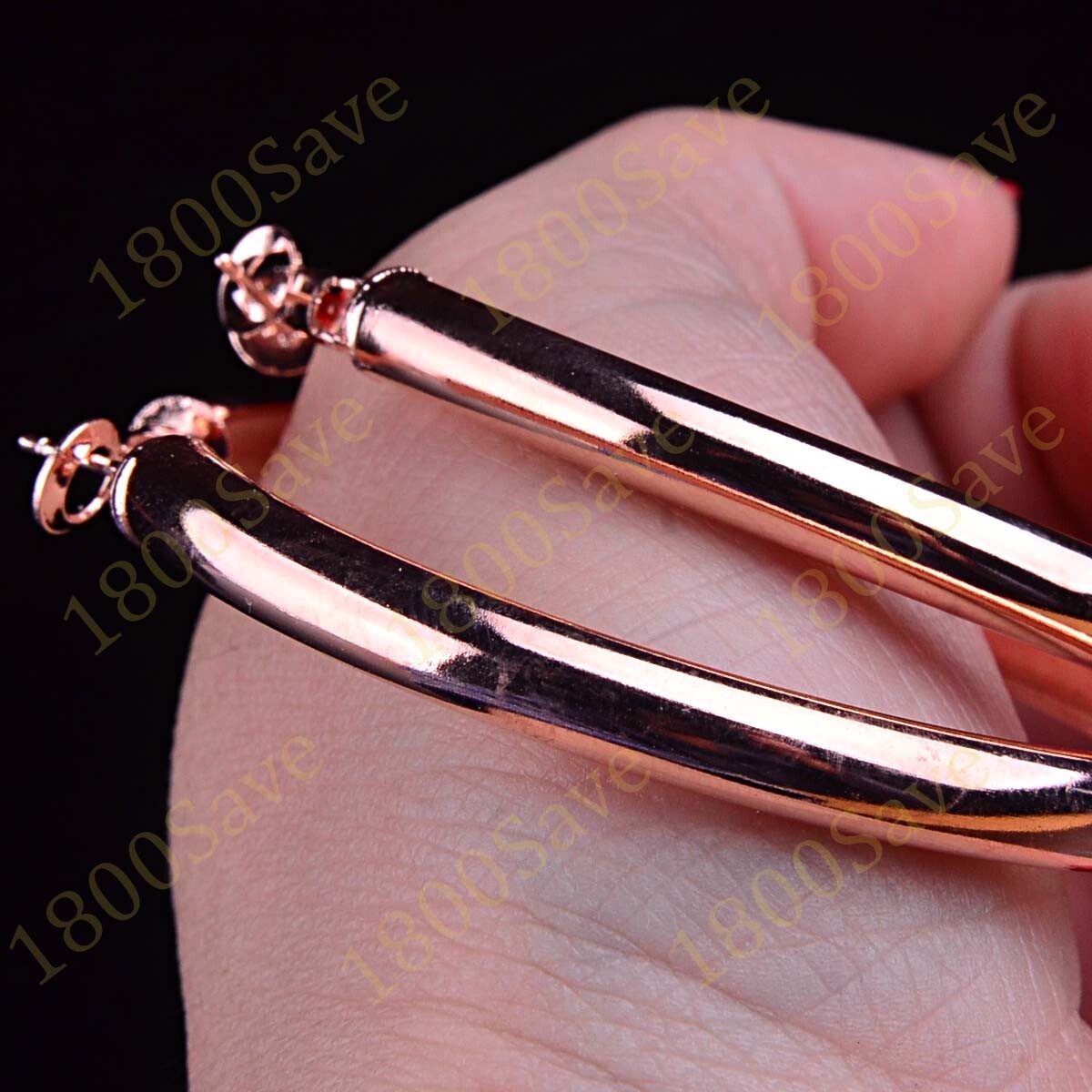 Classic 18K Rose Gold Filled Hypoallergenic 40mm/1.57inch 5mm Tube Hoop Earrings