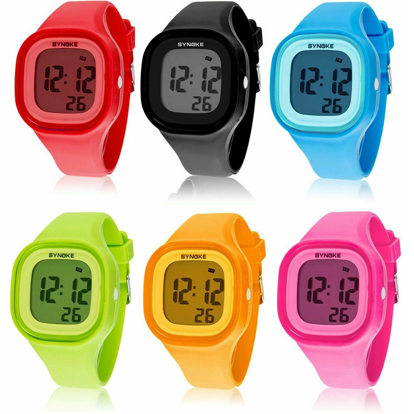Fashion Waterproof LED Sports Digital Electronic Wrist Watch for Kids Boys Girls