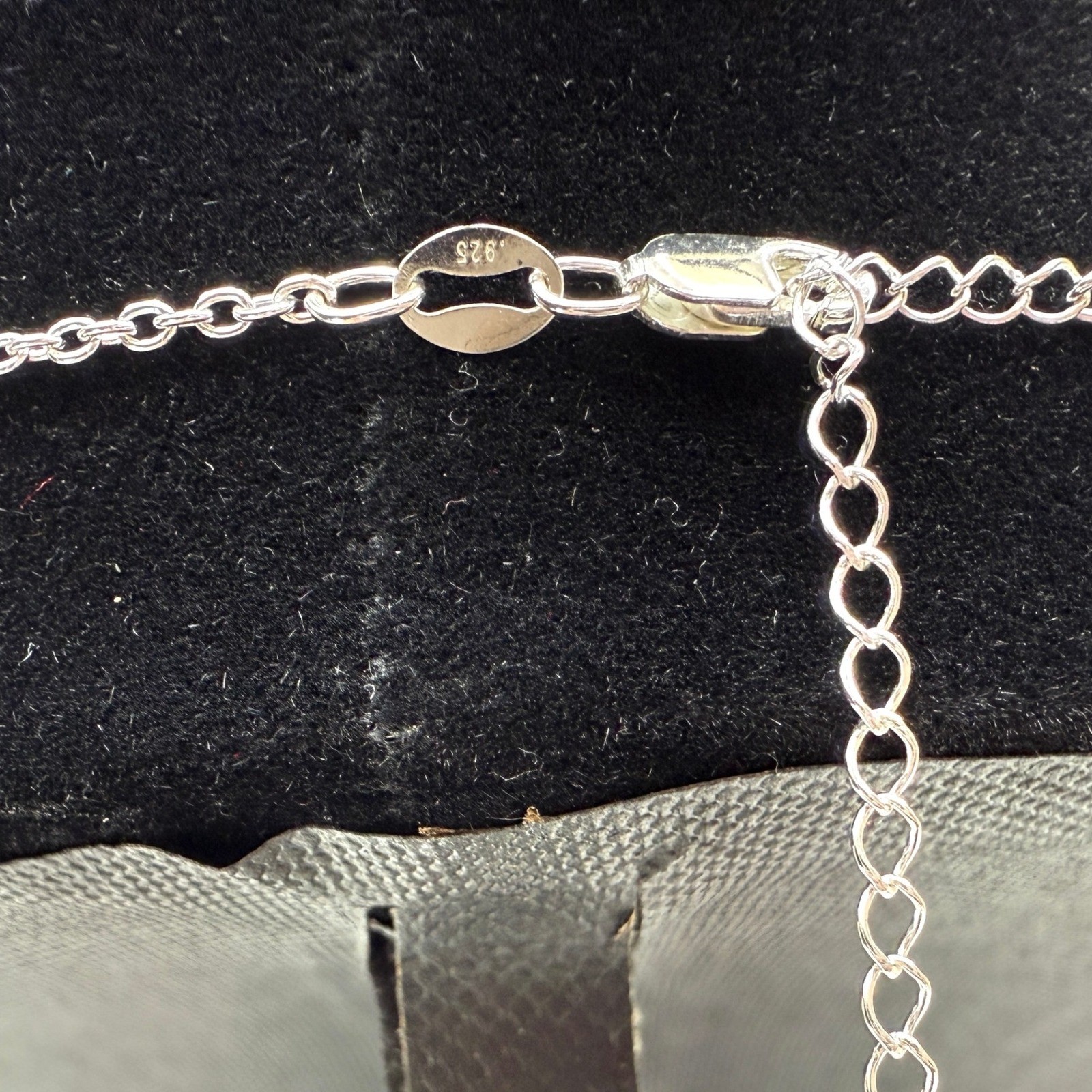 Artistry 925 Sterling Silver Pendant Necklace Pave Rhinestone Jewelry 9.5 in L