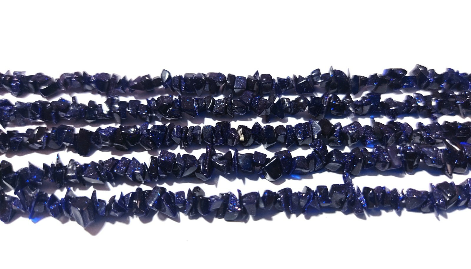 Natural Stabilized Blue Sunstone Chip 4-6mm Smooth Beads 34″Inch 5 Necklace