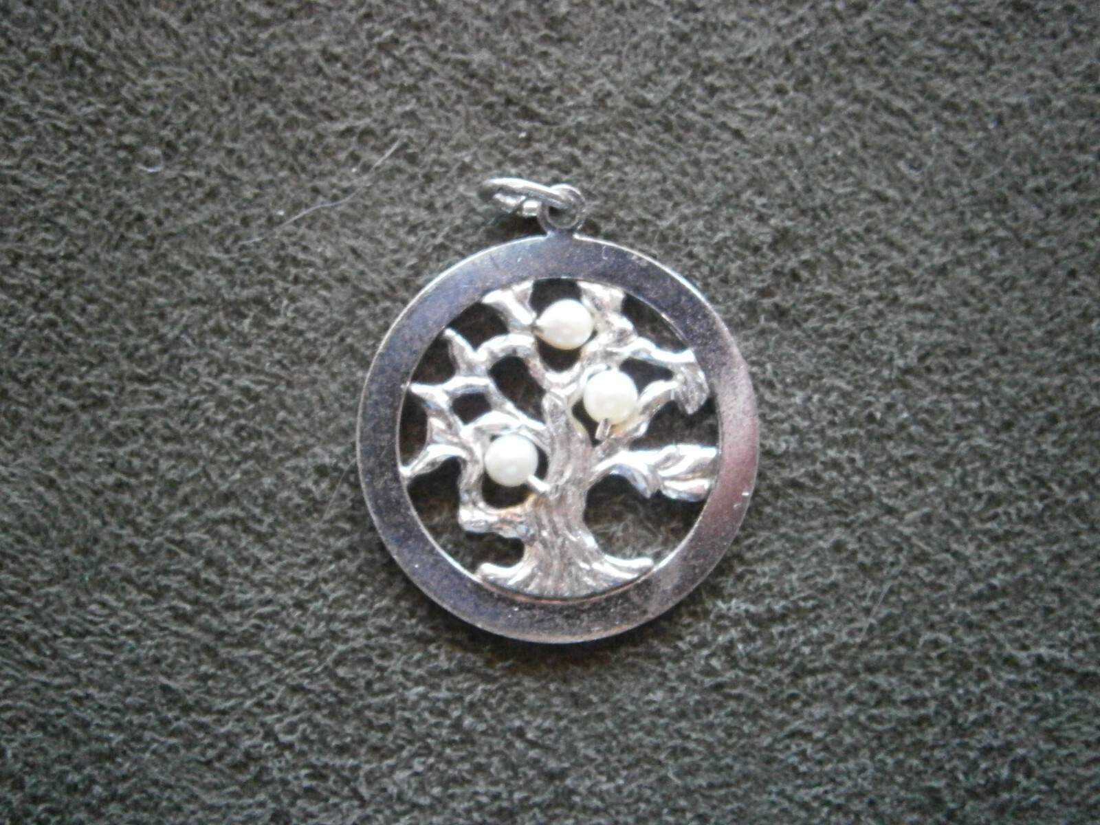 Tree of Life Genuine Pearls Vintage Openwork Sterling Silver Charm Pendant 3.0g
