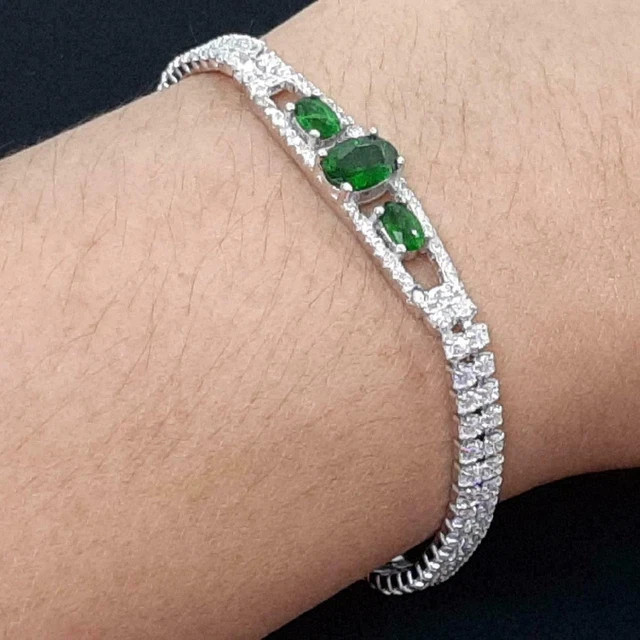 5 Ct Oval Cut Lab Created Diamond Tennis Bracelet14k White Gold Plated