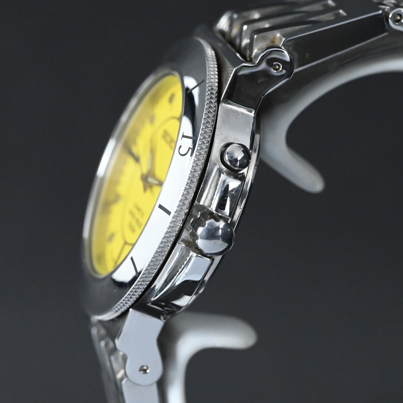 SEIKO 5M42-0G90 VINTAGE KINETIC YELLOW DIAL 39 MM (NOS & ORIGINAL & FULL SET)