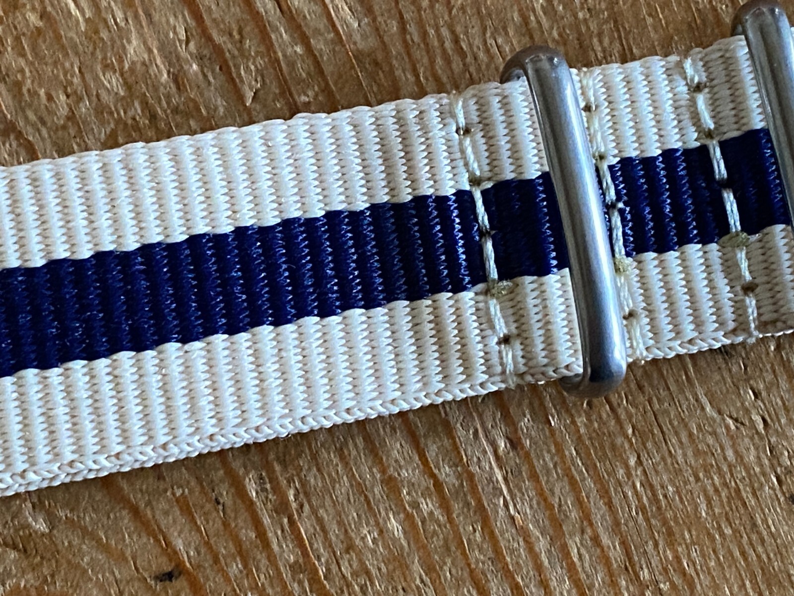Nato Watch Strap 20 mm Width 25.5 cm Length Navy & Natural