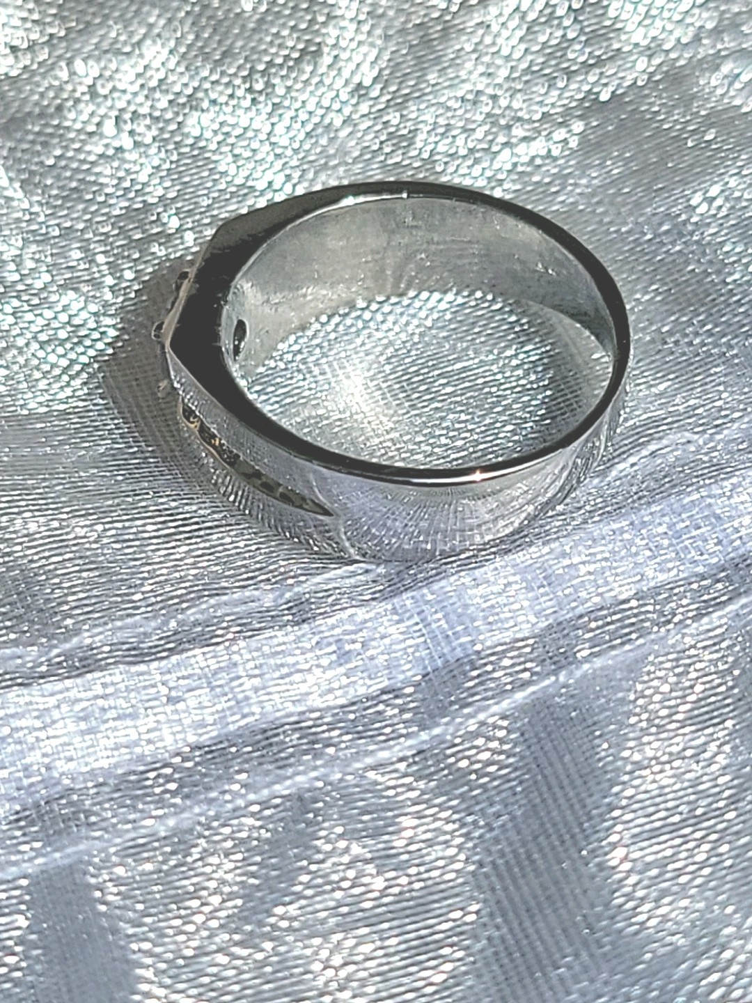 Mens Solitaire Ring White Gold EP 1 CT Simulated Diamonds (pinky)