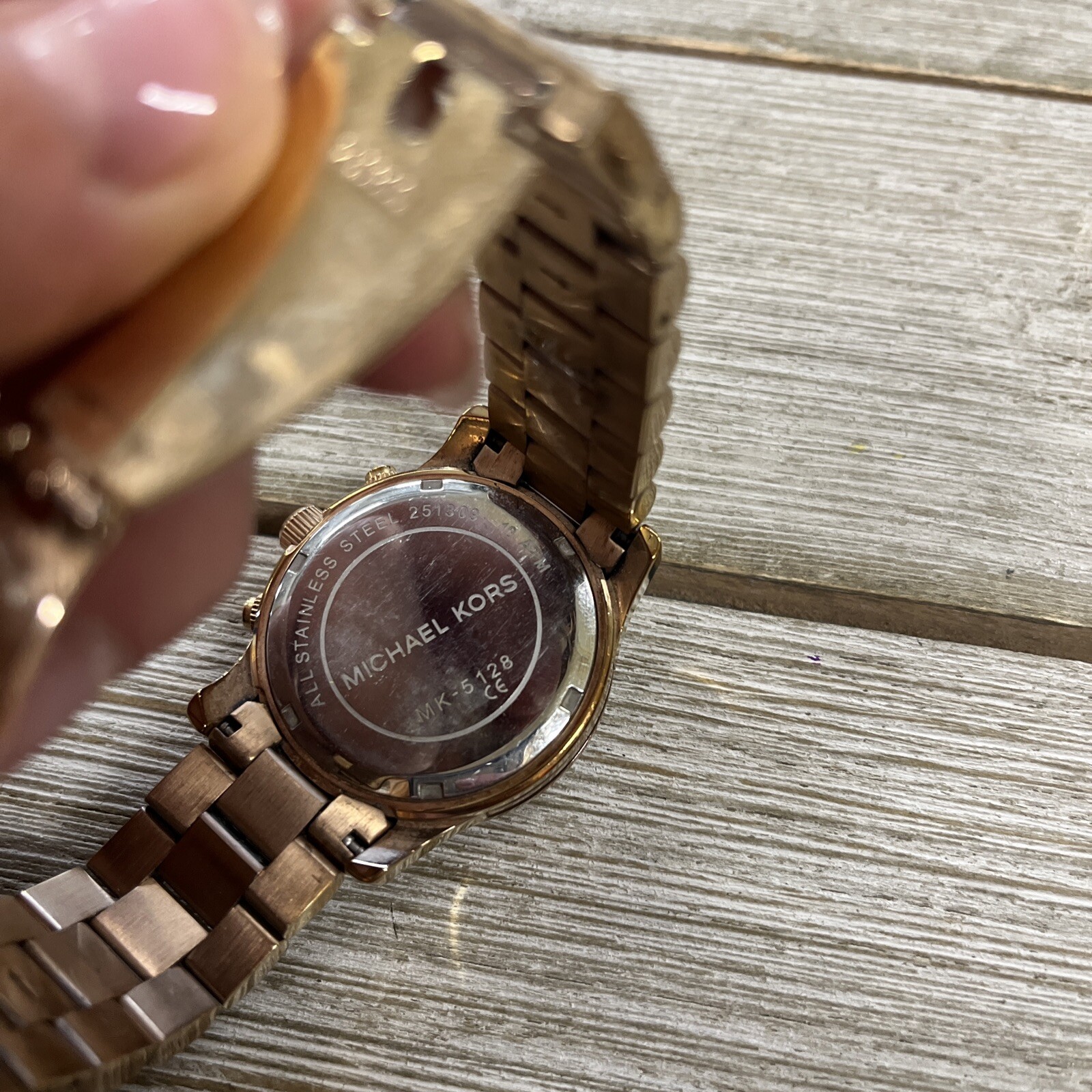 Michael Kors MK5128 Women’s Stainless Steel Analog Rose Dial Quartz Watch
