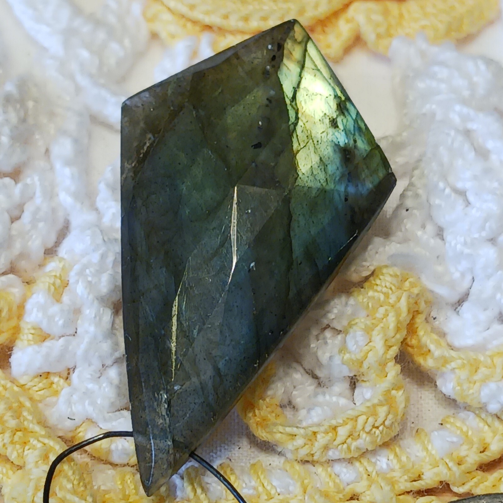 AAA Labradorite 35 Mm Faceted Kite Pendant Bead 7/8″ W x 1 1/2″ L x 3/8″ Thick