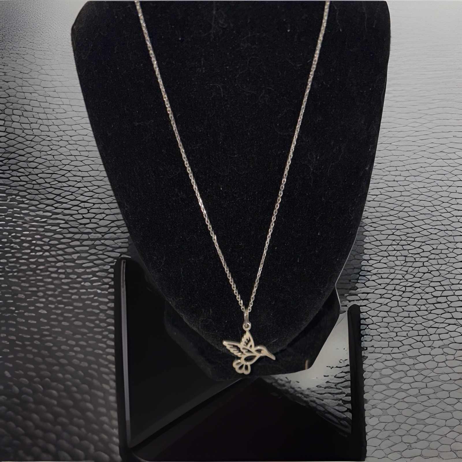 Dove Outline Charm Necklace – 925 Sterling Silver – Bird Peace Christian Faith