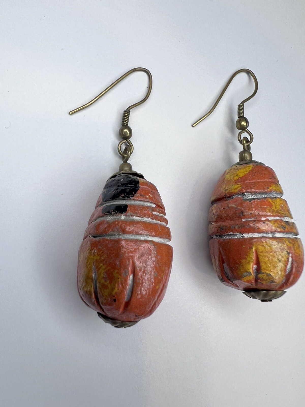 African Natural Coral Amber Taguemont Beads Ashanti Bone Necklace & Earrings