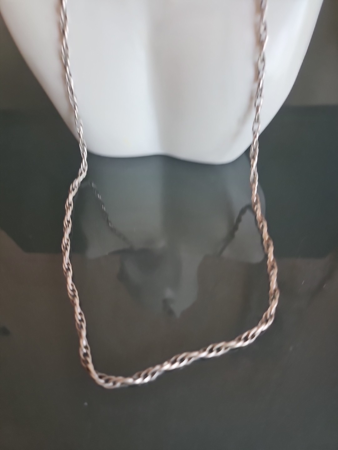 Solid Sterling Silver Rope Chain Necklace 25.5″