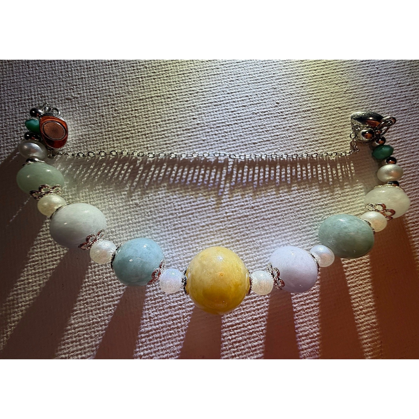 Certified Type A Jadeite Bracelet Natural Burmese Jade Multicolor w/ Certificate