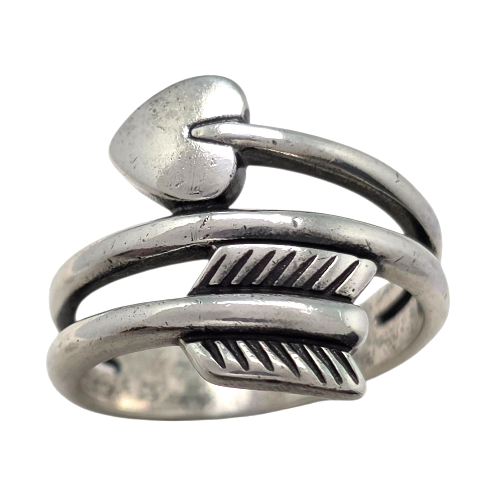 Retired James Avery Sterling Silver Heart & Arrow Size 5.75 Ring 4.6gr #3601