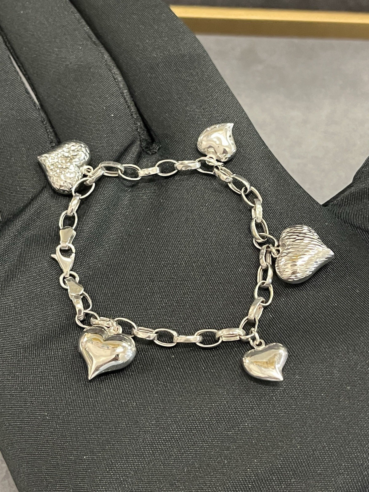 14k White Gold Polished Heart Charm See Pictures/Dents 5.45 Grams 585 Stamp