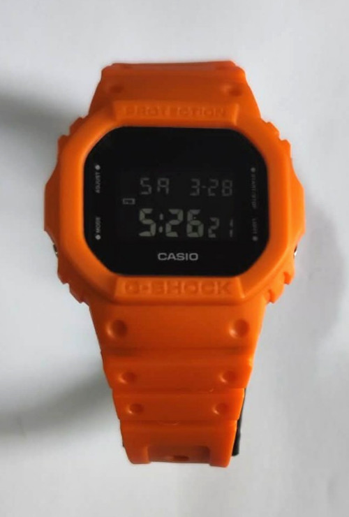 DW5600 CASIO ORANGE ORANGE BLACK G-Shock DIGITAL CUSTOM QUARTZ WATCH DW @