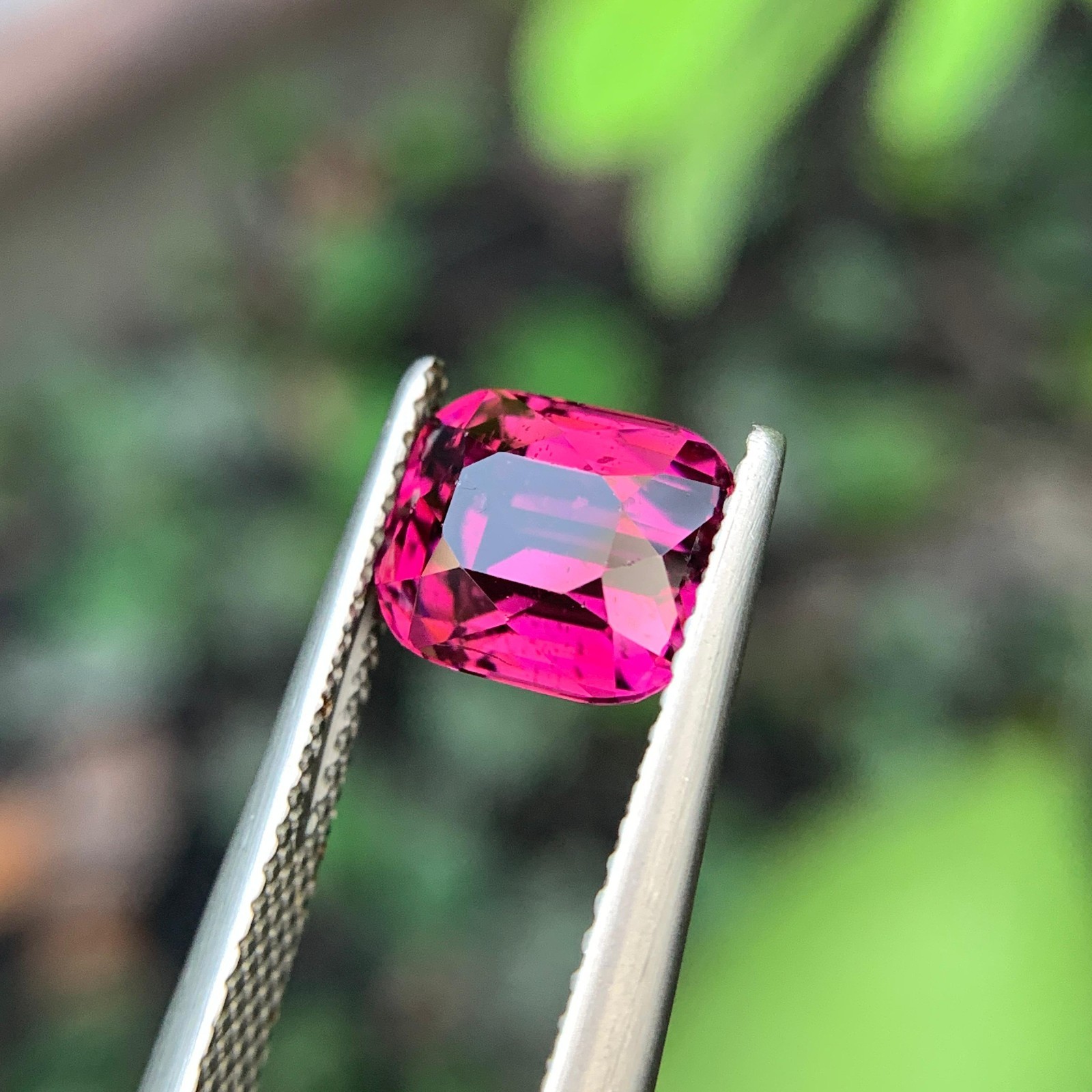 Certified 3.20 Cts Natural SI Clarity Purple Rhodolite Garnet Cushion Tanzania