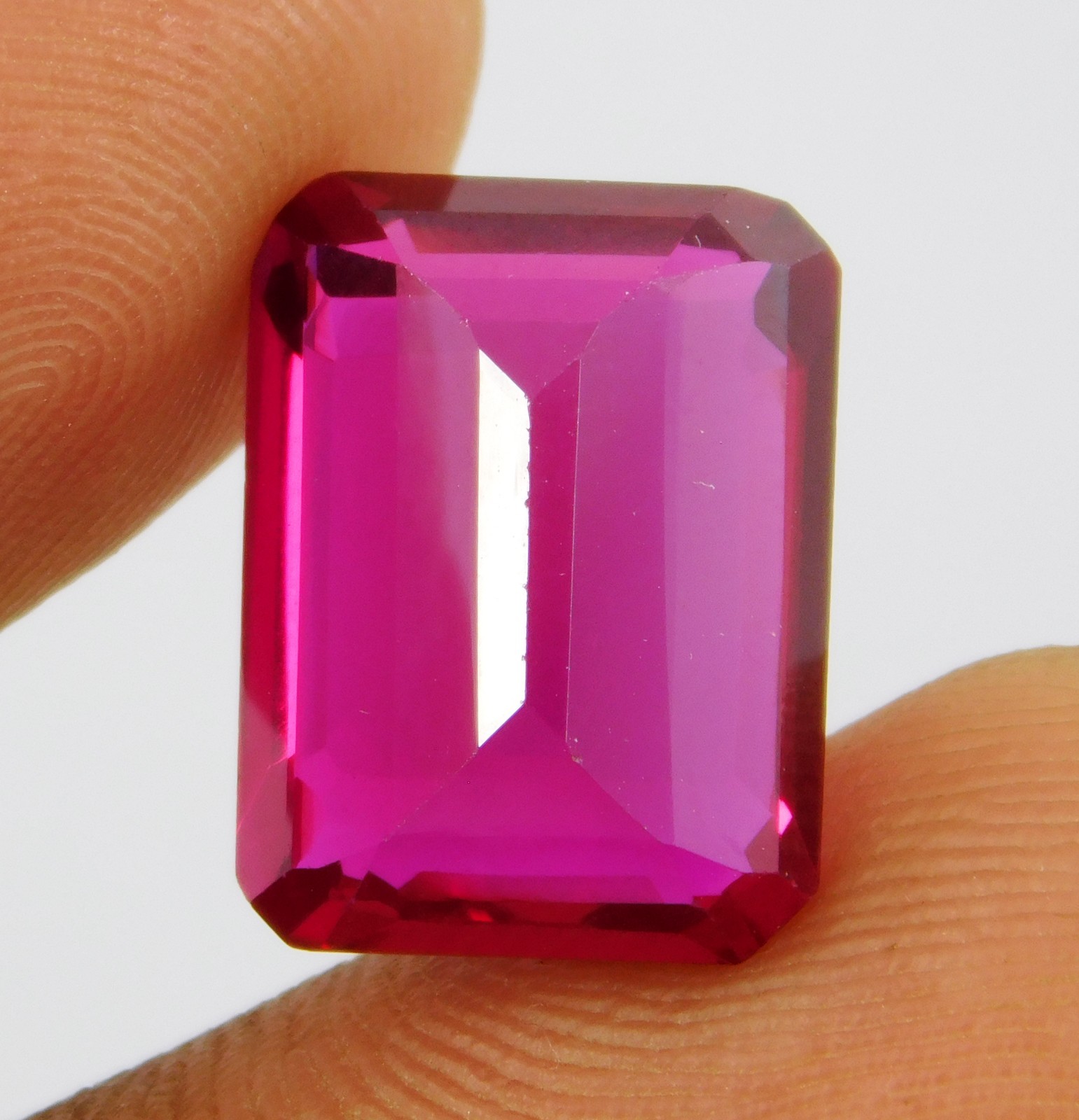 Certified 11.70 Ct Natural Mozambique Red Ruby Stunning Emerald Cut Gemstone