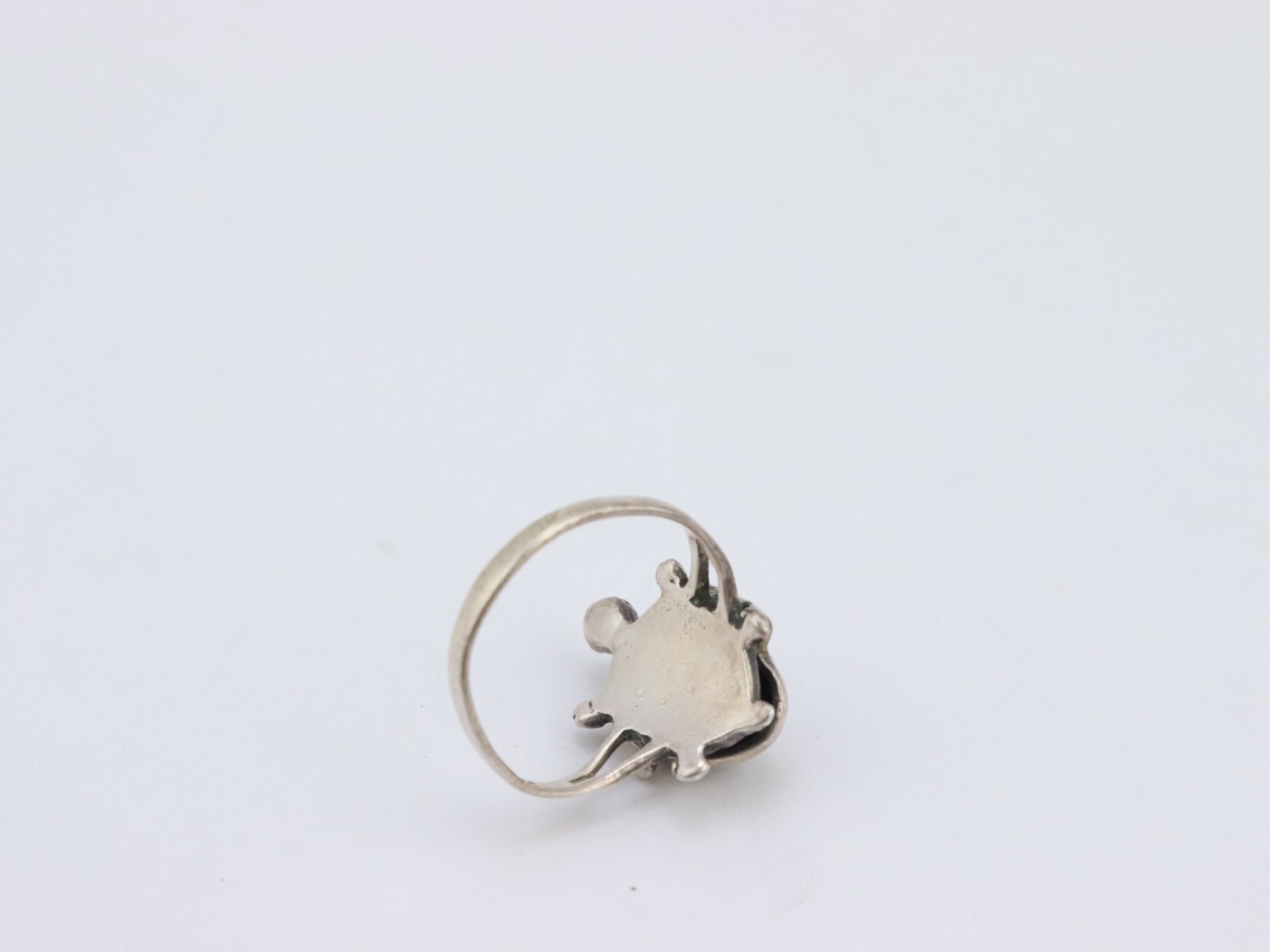 Vintage 925 Sterling Silver Turtle Poison Pill Hidden Locket Box Ring Sz6.25
