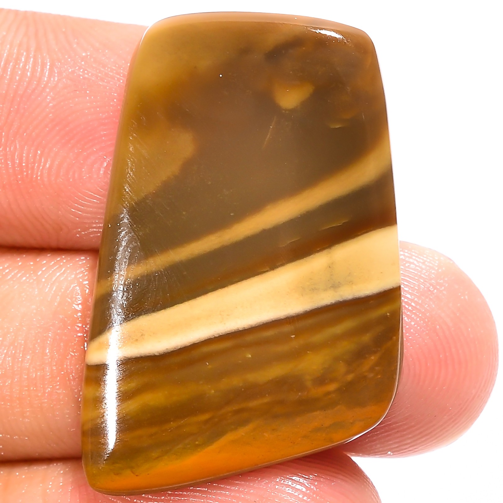 Natural Polychrome Jasper Fancy Shape Cabochon Gemstone 19.5 Ct 30X20X3mm A12767