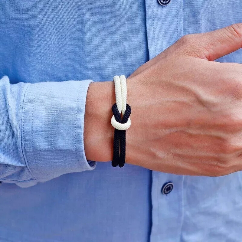 Rope Bracelet Fashion Men Women Square Knot Bracelets Outdoor Magnet Bangles New