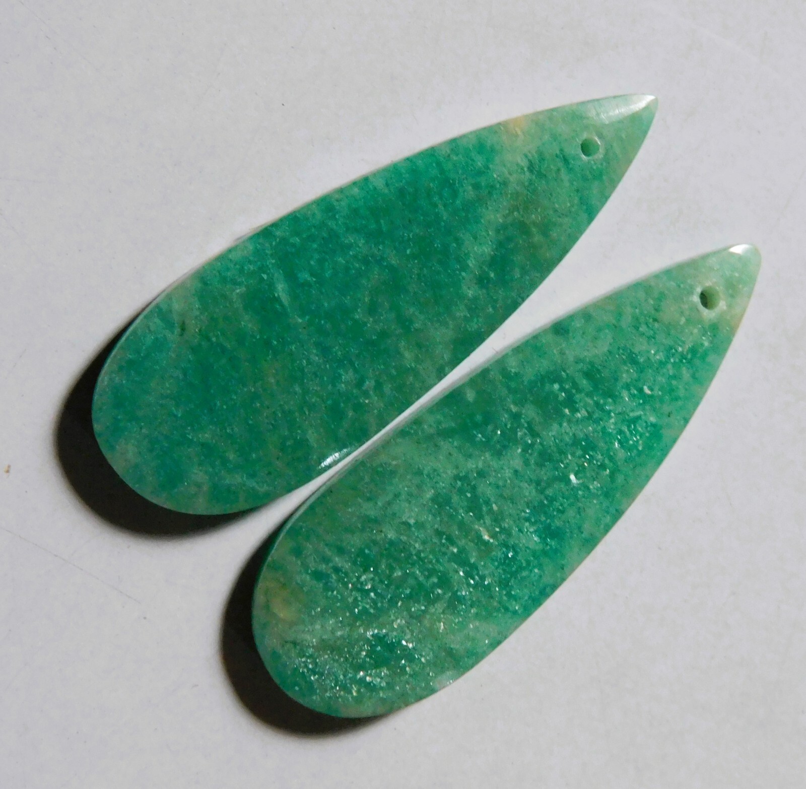 34.10 Cts Natural Amazonite Drilled Cabochon Match Pair Gemstone 37.4X13.3MM 33