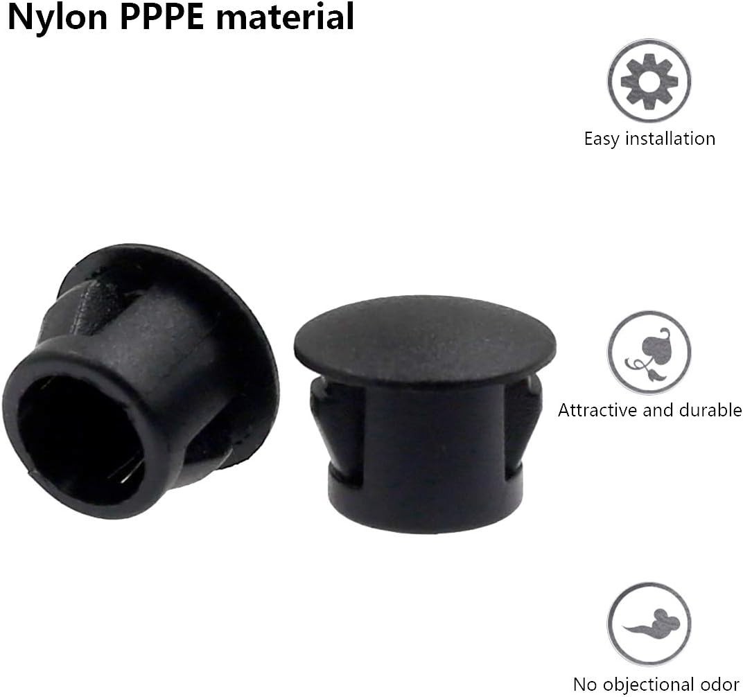 Sleek 60 Pcs Black Flush Type Hole Plugs – Perfect for Indoor & Outdoor Use