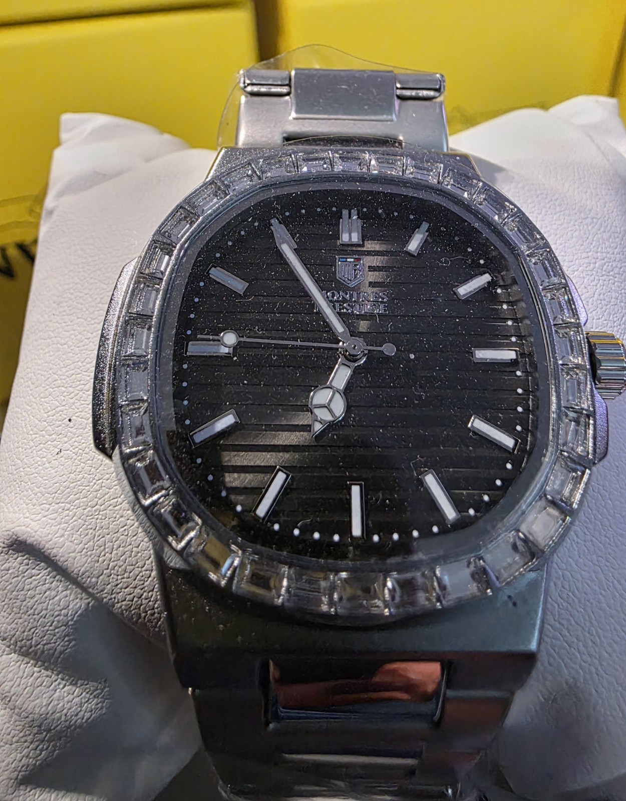Montres Prestige PRESTIGE Men’s Quartz Analog Black Dial Silver Steel Watch (81)
