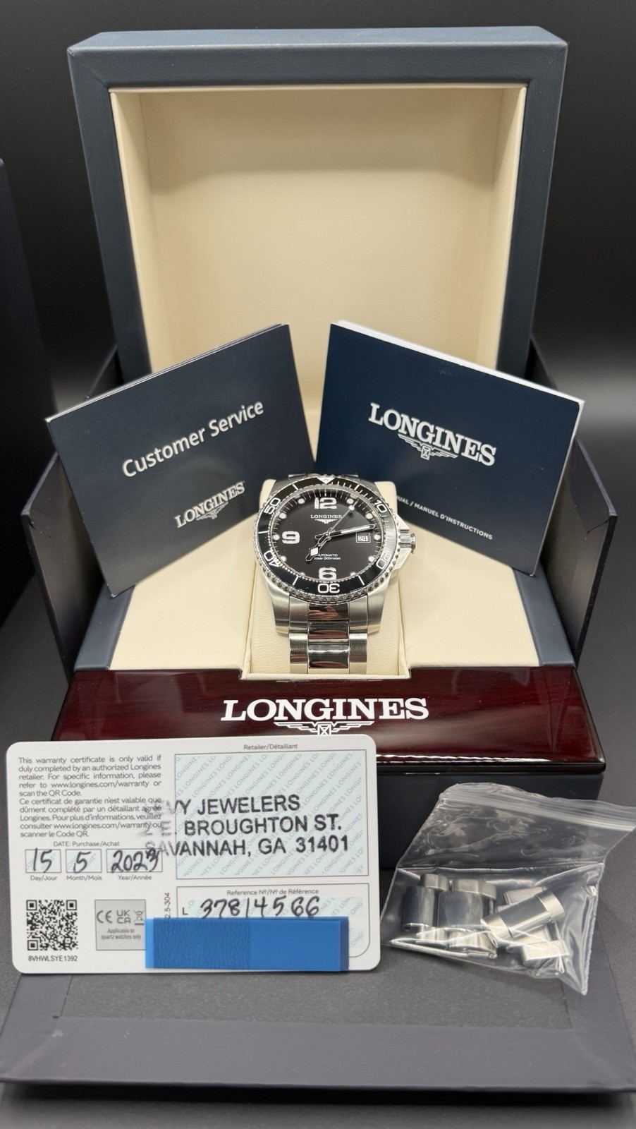 Longines HydroConquest 41mm Auto L3.781.4.56.6 Black Ceramic Full Set 2023