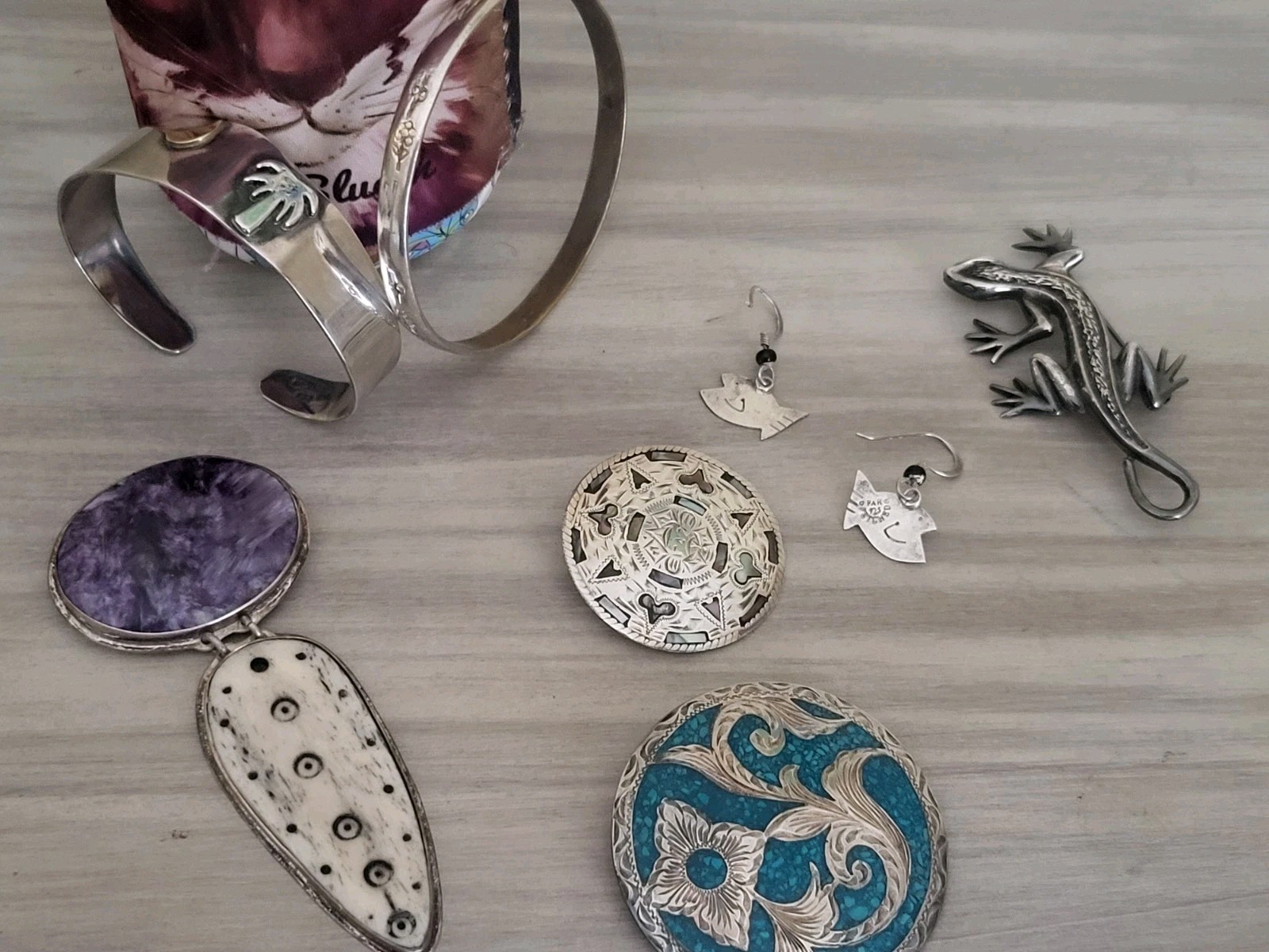 Mixed MEX Lot, 925 Sterling Silver 7 Pieces, About 120 Grams Minor Tarnish