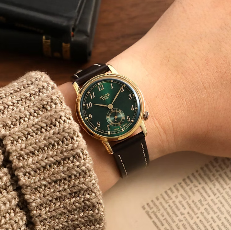 KUOE OLD SMITH 90-007 Automatic Small Seconds Green Dial 35mm Made in Japan