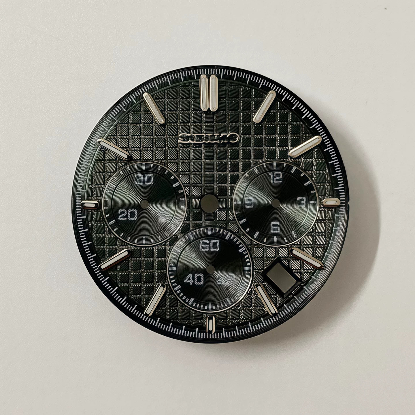 31.8mm Waffle Pattern Watch Dial Green Lume for Vk63 Movement Watch Accessories