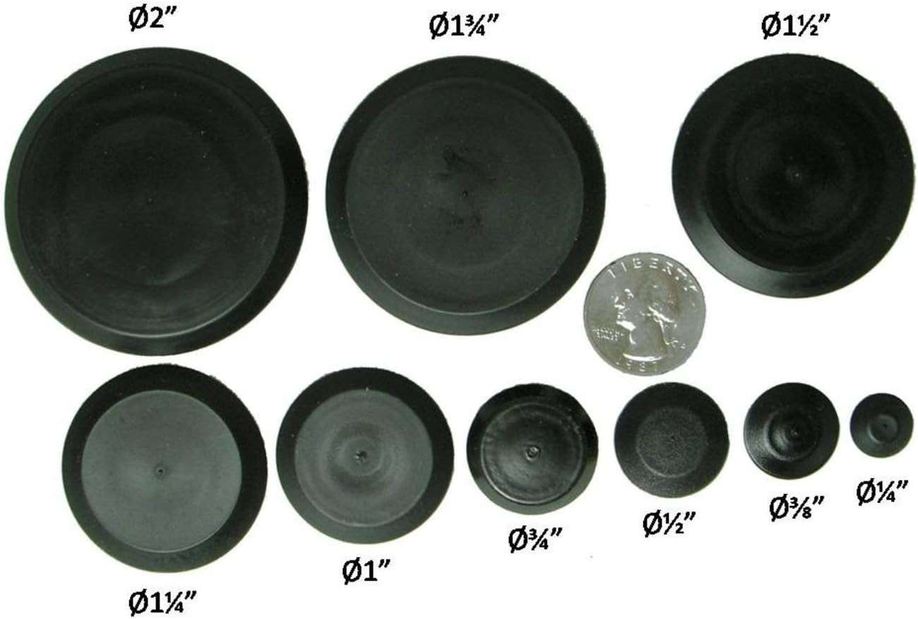 Comprehensive 50-Piece Black Hole Plug Assortment for Sheet Metal Applications