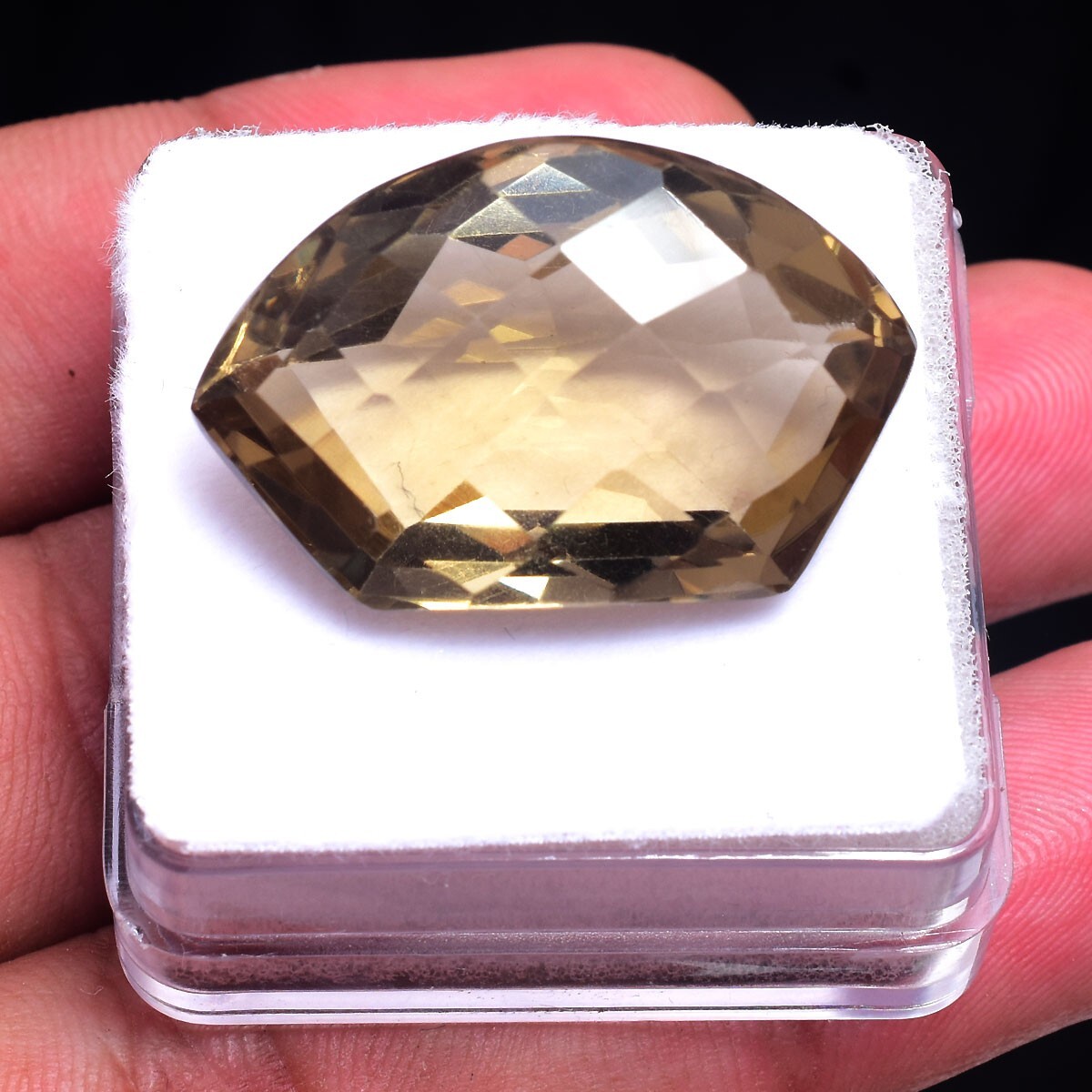 VVS 42.00 Cts Natural Smoky Quartz Untreated 29mmx18mm Huge Checker Cut Gemstone