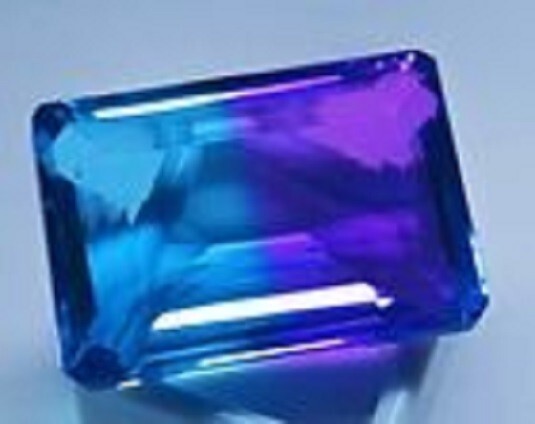Emerald Shape Loose Gemstone Flawless Certified 111.90Ct Tourmaline Bi-Color