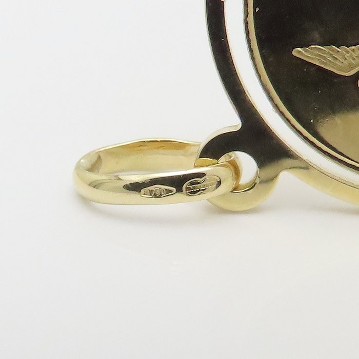 UNOAERRE Coin motif 18K Yellow Gold PendantTop Charm 5.0grams /295326